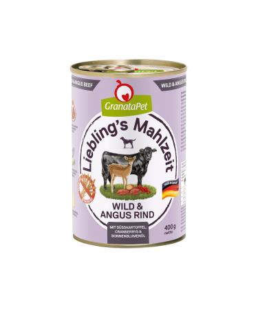 Granapet Liebling's Meal Wild & Angus beef wet food for dogs dog food without grain & without sugar additives single feed 6 x 400 g Wild & Angus Rind 400 g (6 Pack)