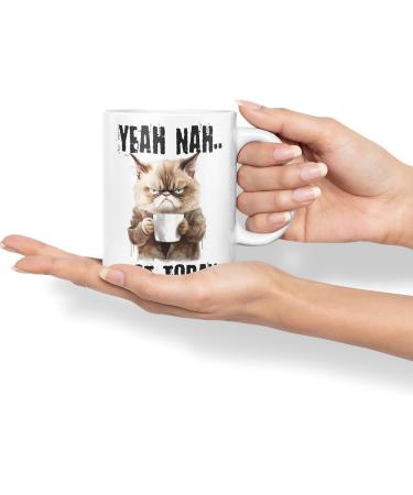 Vixar Yeah Nah.. Not Today Cat Gift Sarcastic Joke Ceramic Coloured Mug Cup for Tea Coffee Hot Brew 330ml 11Oz (White) - Buy Online on SooperMarket.com