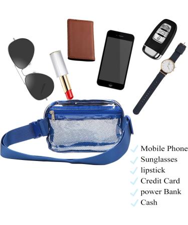 Small Clear Blue Waterproof Belt Bag - Transparent Waist Pack for Women & Men | Ideal for Training Festivals Travel & Concerts - Buy Online on SooperMarket.com