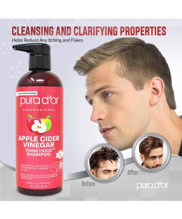 Pura D Apple Cider Vinegar Thin2Thick Shampoo 16 oz - Nourish & Volumize Hair - Buy Online on SooperMarket.com