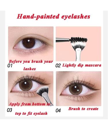 Angled Fan Shaped Eyelash Brush Eyelash Comb Separator Eyelash Comb Brush Mascara Fan Brush for Lashes Portable Folding Cosmetic Brushes Eyelash Separator Bent Applicators (2pcs Eyeliner Brush) - Buy Online on SooperMarket.com