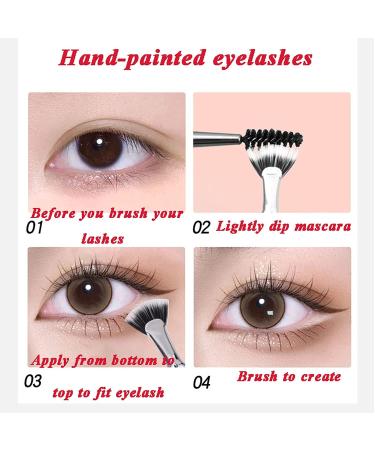 Dolly Mascara Fan Brush Set with Angled Eyelash Comb Separator - Portable Folding Cosmetic Brushes (2 Sets) - Buy Online on SooperMarket.com