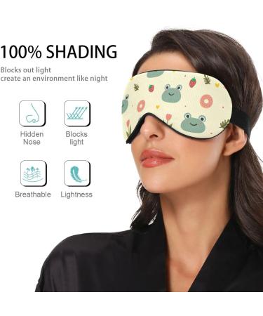 Haskirky Light Blocking Eye Mask - Adjustable for Adults, Perfect for Travel, Yoga, and Deep Sleep - Cute Cartoon Frog Design - Buy Online on SooperMarket.com