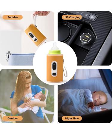 Portable USB Baby Bottle Warmer | Fast Heating with LCD Display | 40-60 C Temperature | 21 Gear Adjustable | Automatic Insulation | For Outdoor Car Travel - Buy Online on SooperMarket.com