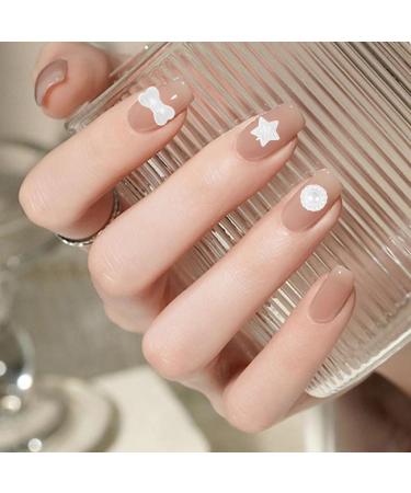 3D Pearl Nail Charms 500 Pcs - Love Heart Star Bow Nail Art Decorations for DIY Nail Design & Jewellery Making - Mixed-White - Buy Online on SooperMarket.com