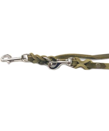 Adjustable Dog Liner for Small & Large Dogs - 2m Olive Green | Durable Double Linen Leash - Buy Online on SooperMarket.com