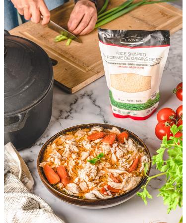 LIVIVA Organic Rice Shaped Shirataki Pasta with Oat Fiber | Low-Calorie, Non-GMO, Gluten-Free, Keto Certified | 14.11 oz (Pack of 6) - Buy Online on SooperMarket.com