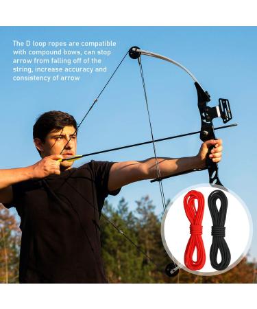 2 Pieces Archery D Loop Rope Set - 10 Feet, Bowstring Serving Thread, Release Material - Black and Red - Buy Online on SooperMarket.com