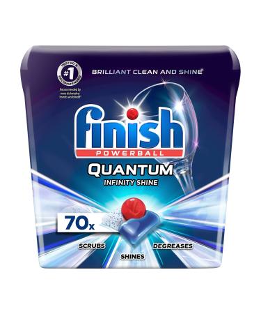 Finish Quantum Infinity Shine - 70 Count - Dishwasher Detergent - Powerball - Our Best Ever Clean and Shine - Dishwashing Tablets - Dish Tabs (Packaging May Vary)