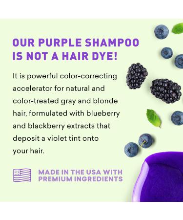 Just Nutritive Purple Toning Shampoo for Blonde Gray & Bleached Hair - Eliminate Brassiness Boost Shine & Hydrate | Sulfate & Paraben-Free - 8 oz - Buy Online on SooperMarket.com