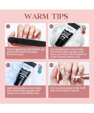 MIZHSE Nail Builder Gel Extension Clear Poly Nail Gel for Beginners 60g Non-Stick Hand Nail Extension Gel Nail Art Hard Gel 3D Modeling Salon UV Gel Home DIY Clean - Buy Online on SooperMarket.com
