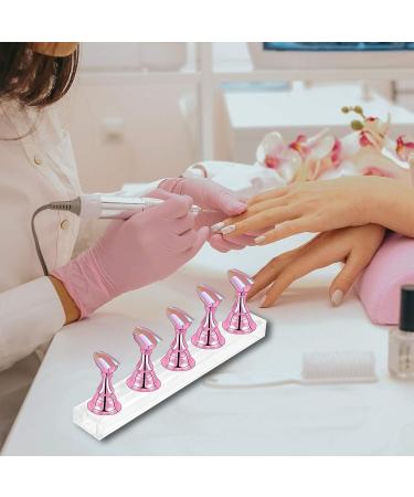 Acrylic Nail Display Stand | Magnetic Nail Tip Holders | Nail Art Stands for Salon & Home | Manicure Tools (Metal Pink) - 2 Sets - Buy Online on SooperMarket.com