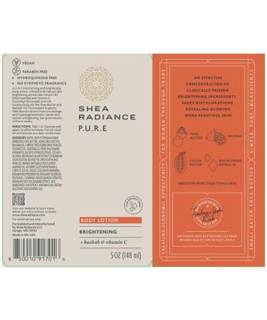 Shea Radiance Brightening Body Lotion - Vitamin C & Niacinamide for Radiant Skin | International Shipping - Buy Online on SooperMarket.com