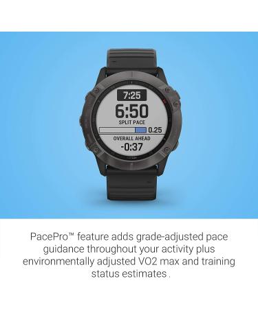 Garmin Fenix 6X Pro Solar GPS Watch | Mapping, Music, Pulse Ox Sensors | Dark Gray (Renewed) - Buy Online on SooperMarket.com