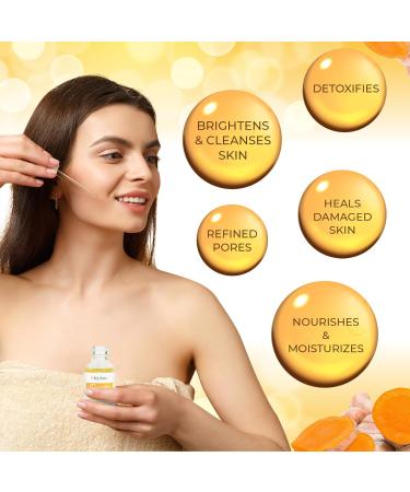 Turmeric Serum for Face & Body | All Natural Skin Brightening Acne Fighting & Repair Serum - Pure Turmeric Oil for All Skin Types - Buy Online on SooperMarket.com