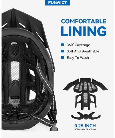 FUNWICT Adult Bike Helmet with Visor, Goggles & Rechargeable Rear Light Black Pink, L 57-61 cm - Buy Online on SooperMarket.com