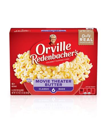 Orville Redenbacher's Naturals Simply Salted Microwave Popcorn, 6-Count (Pack of 6) Movie Theater Butter