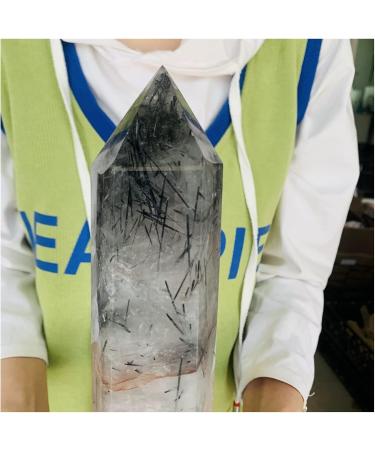 Natural Clear Black Tourmaline Quartz Crystal Obelisk Wand Point 1pc (Size : 1400-1500g) - Buy Online on SooperMarket.com