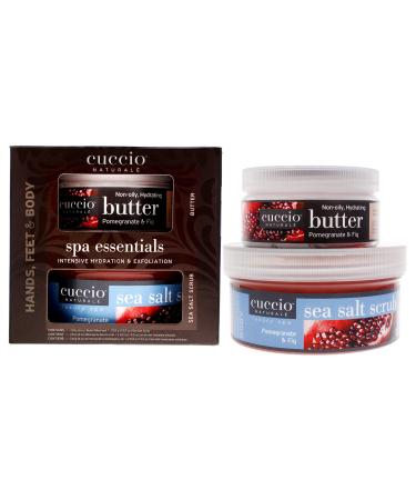 Cuccio Naturale Spa Essential Kit - Infused With Essential Oils That Dissolve Quickly - Leaves Skin Feeling Soft And Polished All Day - Healthy Glowing Effect - Pomegranate And Fig - 2 Pc