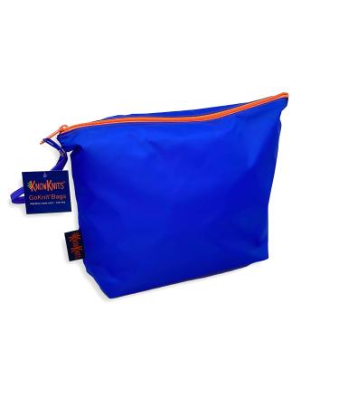 KnowKnits GoKnit Zip Project Bag for Knitting and Crochet (Blue)