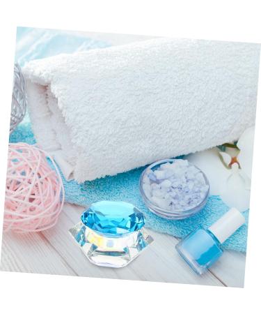 Gogogmee Clear Nail Polish 1pc Nail Art Crystal Cup Nail Glassware Tools Octagon Cup for Nail Art Pen Holder Care 7.5x6cm Blue - Buy Online on SooperMarket.com