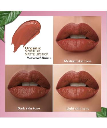 Moisture Matte Lipstick - Rosewood Brown | Long-Lasting Creamy Organic & Vegan | Hydrating Formula | Cruelty-Free | 4gm - Buy Online on SooperMarket.com