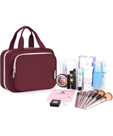 Narwey Hanging Travel Toiletry Bag for Women - Wine Red Medium Size Organizer for Cosmetics and Makeup - Buy Online on SooperMarket.com