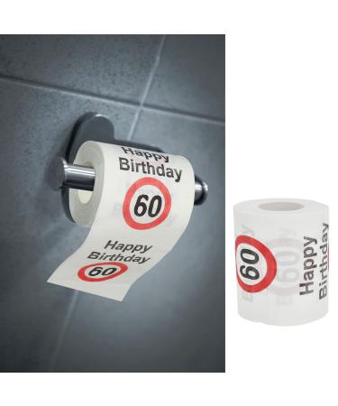 Toilet paper "Happy Birthday" 60th birthday 24 meters 2-ply 180gr/sqm Toilet paper motif paper WC paper (1 x toilet paper 60)