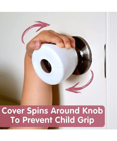 4-Pack Childproof Door Knob Covers - Easy to Install Child Safety Door Knob Cover with No Tools Needed - Reusable  White Baby Proof Door Knob Covers - Door Safety for Kids Made Easy by Wittle - Buy Online on SooperMarket.com