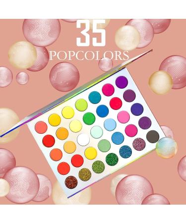 Jutoe 35-Color High Pigmented Eyeshadow Palette - Matte, Shimmer, Glitter | Long Lasting, Waterproof Eye Makeup (Style 2) - Buy Online on SooperMarket.com