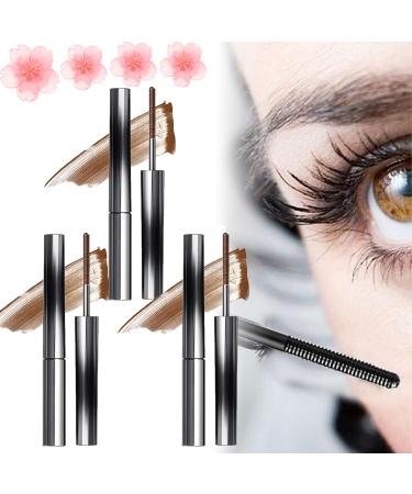 Olivia Blaire Iron Wand Mascara Vervaci Iron Rod Mascara Nour Iron Wand Mascara Waterproof Metal Rod Metal Wand Mascara Bristle Less Metal Mascara Curling Eyelash Metal Mascara (3*Brown)