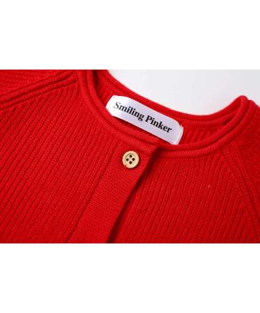 SMILING PINKER Toddler Girls Knit Cardigan Sweater 4Y Red with Pockets - Buy Online on SooperMarket.com