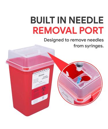 Sharps Container for Home Use and Professional 1 Quart (3-Pack) by Alcedo | Biohazard Needle and Syringe Disposal | Small Portable Container for Travel 1 Quart 3 - Buy Online on SooperMarket.com