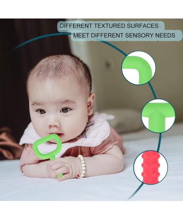 D Letter Hand Chew Toy - Silicone Sensory Teething Toy for Autistic Children | 2 Pack - Safe Soft & Durable - Buy Online on SooperMarket.com