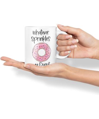 Vixar Whatever Sprinkles ya Donut Sarcastic Joke Ceramic Coloured Mug Cup for Tea Coffee Hot Brew Gift 330ml 11 OZ Gift (White) - Buy Online on SooperMarket.com