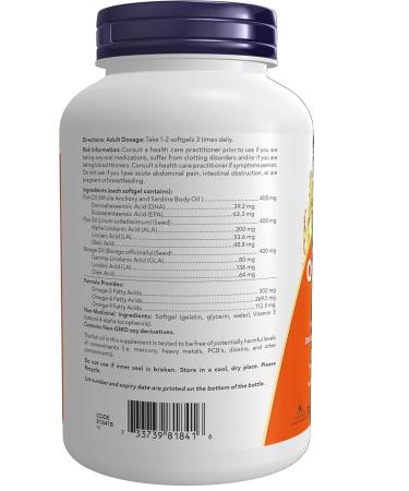 NOW Supplements Super Omega 3-6-9 1 200mg Softgels 180 Count Unflavored 180 count (Pack of 1) - Buy Online on SooperMarket.com