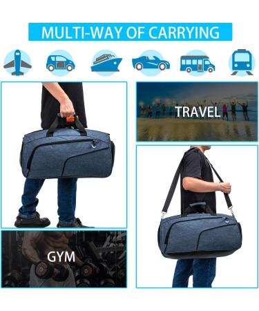 Kuston Sports Gym Bag with Shoes Compartment & Wet Pocket - Blue | Duffel Bag for Men and Women - Buy Online on SooperMarket.com