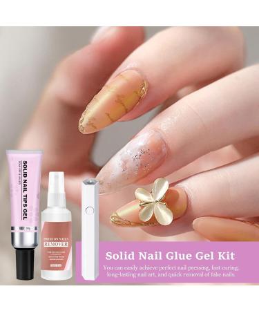Virtcooy Gel Glue For False Nail | Fake Acrylic Nails Kit - Long Lasting Strong Adhesive Fake Acrylic Nails Extension Glue With Remover For Fake Nail Tips Lamp Curing Needed - Buy Online on SooperMarket.com
