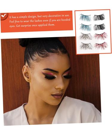 ABOOFAN 8 Pairs Fake Eyelashes Layered Fake Lashes Long Halloween Eyelashes Eyeliner Strip Sticker False Eyelash Halloween Costumes Halloween Party Fake Eyelash 3d Fluffy Cosmetic - Buy Online on SooperMarket.com