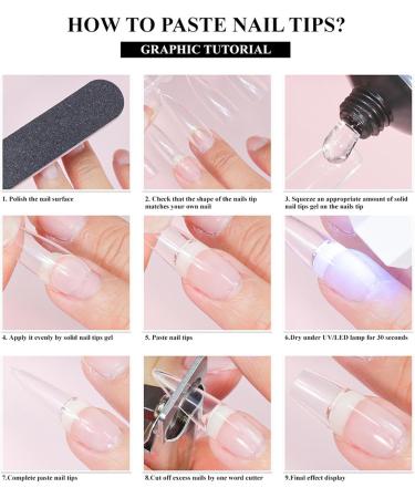 Dranng Gel Extension Nail Kit - Artificial Extension Nail Set With Tips For Girls Gel Nail Extension Fake Nails Kit Portable Gel Nail Extension Set Transparent Tips Nails Set For - Buy Online on SooperMarket.com