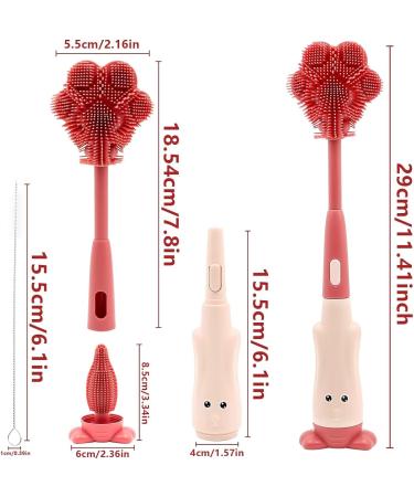 3-in-1 Red Baby Bottle Cleaning Brush Kit - For Bottles, Nipples, and More - Buy Online on SooperMarket.com