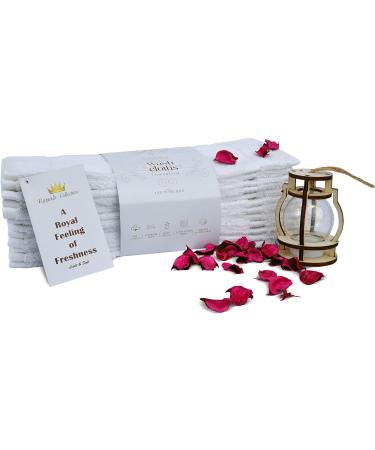 Royalz Collection 12-Pack White Washcloths 550 GSM 100% Cotton - Highly Absorbent Face Towel - 13x13 inches - Set of 12 Pieces - Buy Online on SooperMarket.com