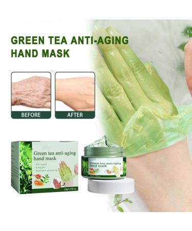 Green Tea Anti-Wrinkle Hand Mask - Hydrating Peel Off Wax for All Skin Types | Nourish & Repair Calluses - Buy Online on SooperMarket.com