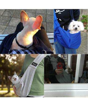 CUBY Reversible Pet Dog Sling Carrier - Hands-free Double-sided Pouch for Puppy and Kitty - Striped Grey - 32x20x8cm - Buy Online on SooperMarket.com