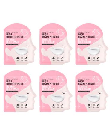 Soo'AE Diamond Brightening Peeling Gel Sachet 6 EA Gentle Gommage Type Exfoliator brightening with Vitamin C and E Camelia Rose Made in Korea 1 Count (Pack of 6)