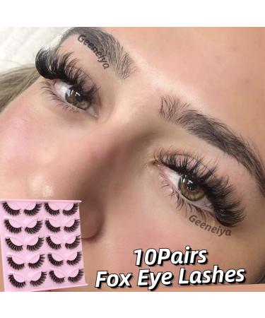 Geeneiya 8D Cat Eye 17mm Mink False Eyelashes - Fluffy Long Lashes for All Eye Shapes - Buy Online on SooperMarket.com
