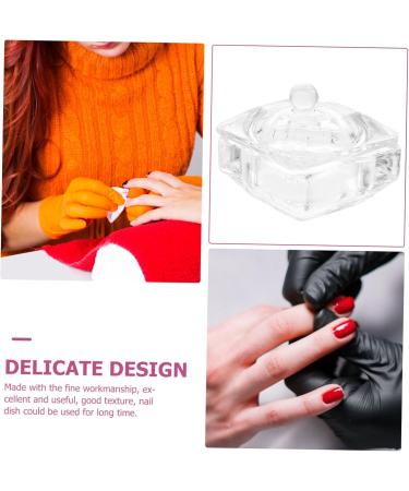 ABOOFAN Diamond Decor Candy Jar Nail Liquid Holder Acrylic Nail Supplies Dappen Dish for Acrylic Nails Nail Accessories Acrylic Nail Tools Nail Powder Heart-shaped Glass - Buy Online on SooperMarket.com