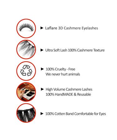 LAFLARE 3D CASHMERE Eyelashes - Natural Wispy Glam Look - 3 Pack Bundle Special - CH406 3 - Buy Online on SooperMarket.com