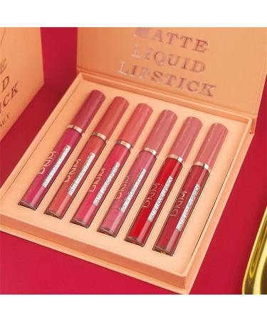 DNM 6 Colors Matte Lipstick Set | Waterproof Non-Stick Cup Lip Gloss | Durable Liquid Lipstick Set for Flawless Make-Up - Buy Online on SooperMarket.com