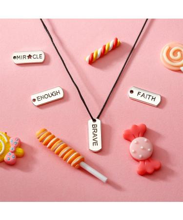Hicarer 80 Word Charms Pendants - Engraved Motivational Jewelry Accessories in Silver - Buy Online on SooperMarket.com